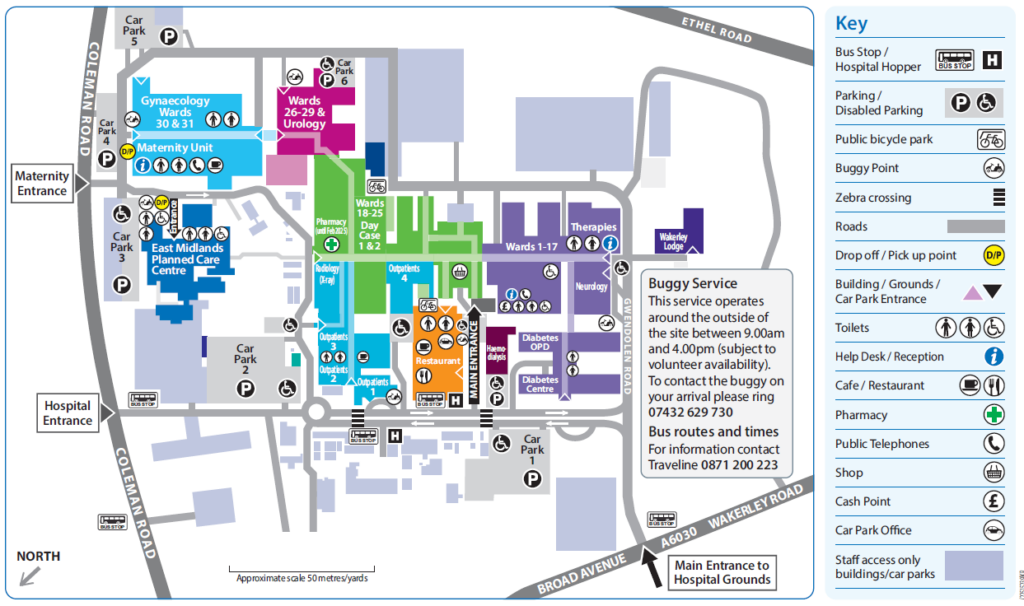 A map of Leicester General Hospital