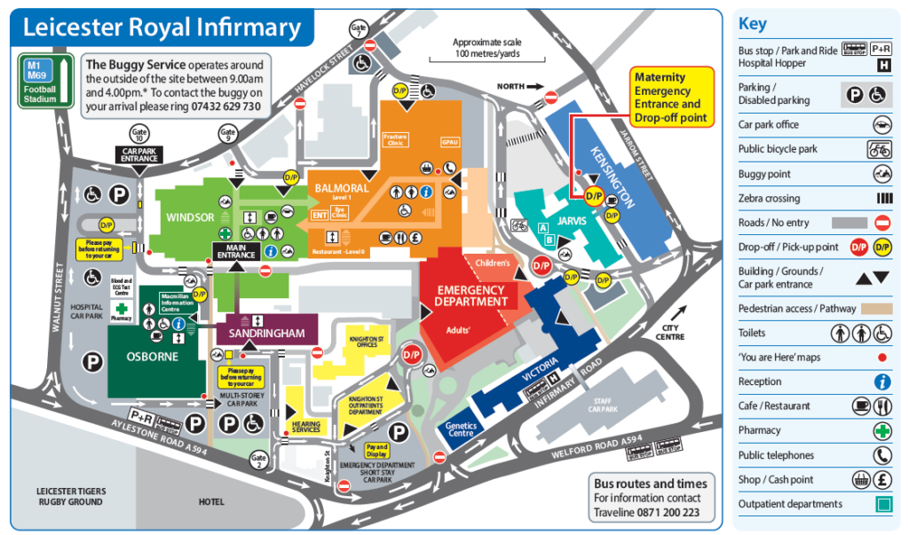 Map of the Leicester Royal Infirmary 