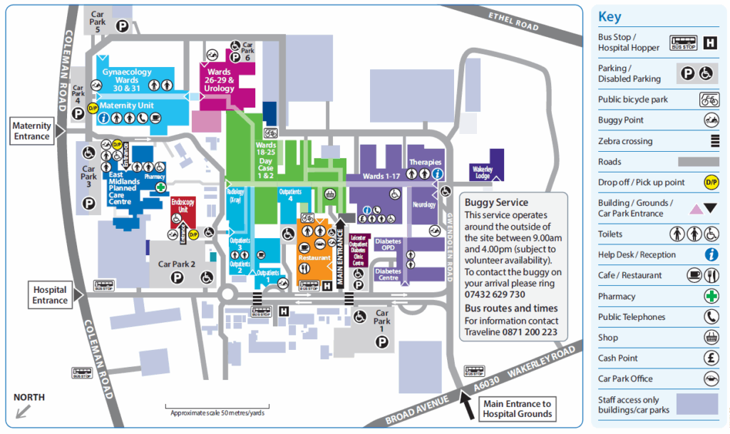 A map of Leicester General Hospital