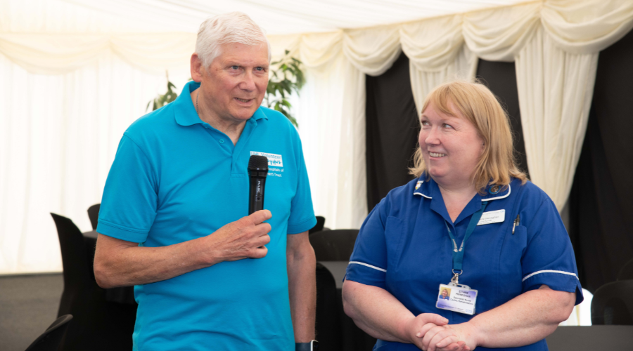 Roger Latham with Specialist Cardiac Rehabilitation Nurse, Eithne Heneghan