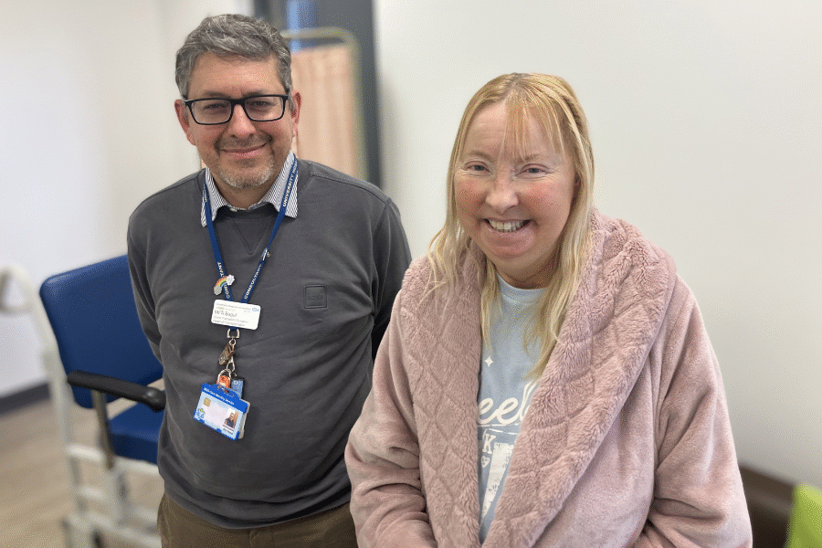 Lorraine with her surgeon, Atul Bagul