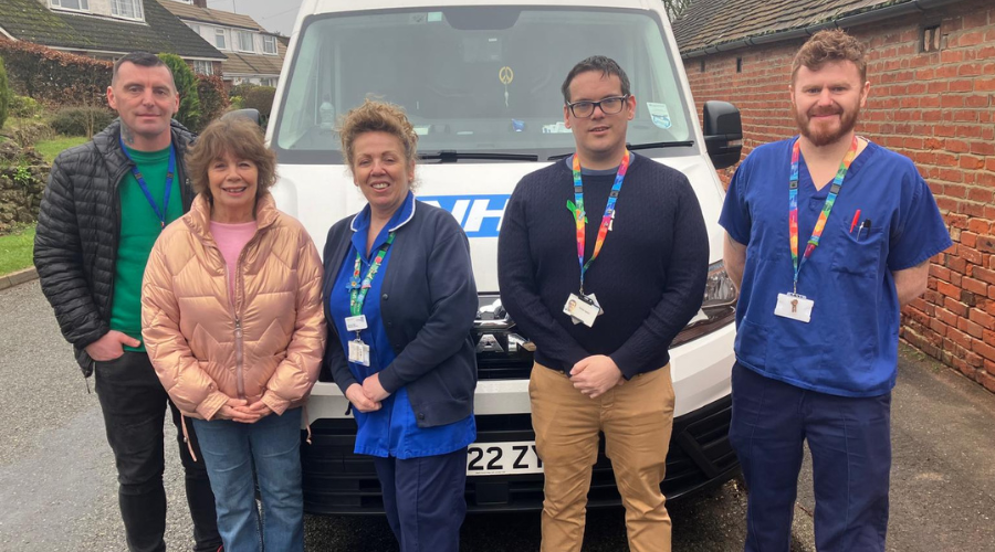 From left to right - Roderick Kennedy from the Hepatitis C Trust; patient Marion Hemmerdinger; Nurse Specialist, Mariesa Iliffe; Hepatitis C Network Management Lead, James Spear; Nurse Specialist, William Jenkins