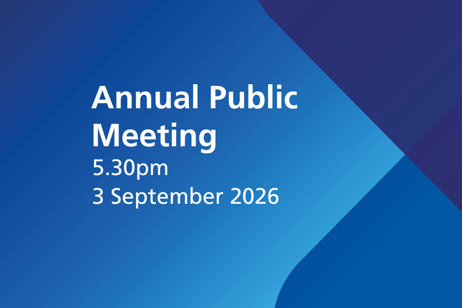 Annual Public Meeting, 5.30pm, 3 September 2026