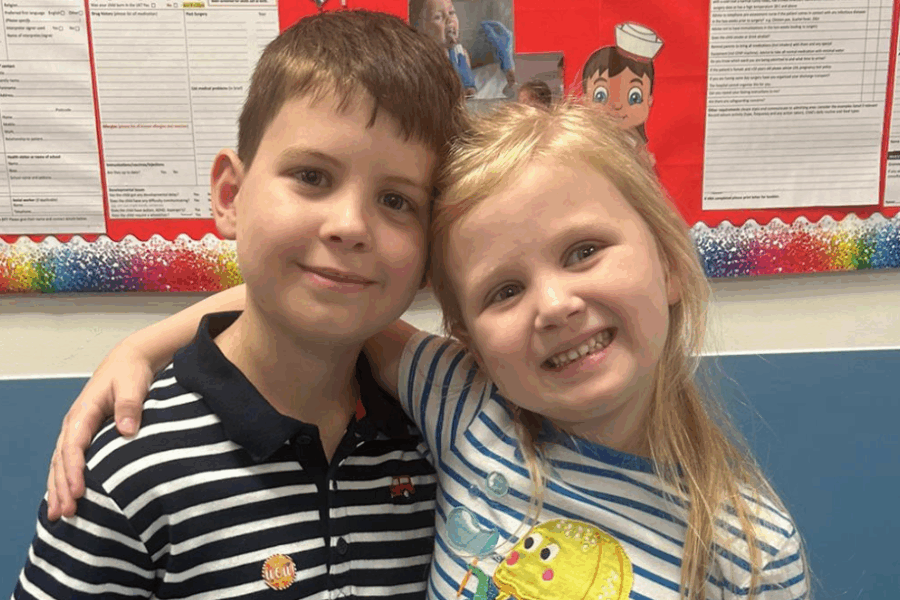 Photo of Hattie with her brother Rory