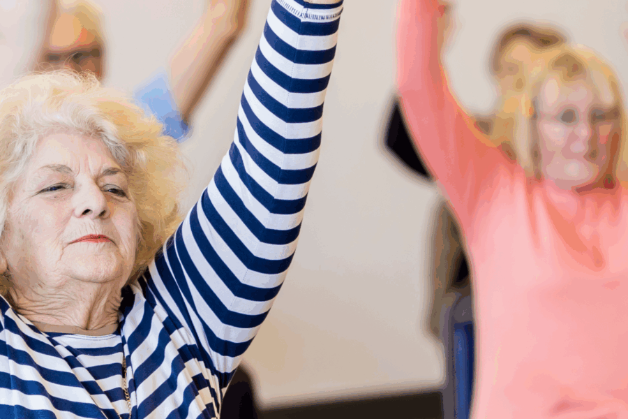 A group of people enjoying an exercise class