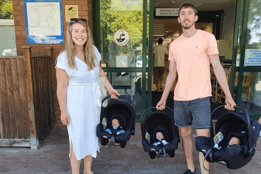 Dad app founder and his partner outside the hospital